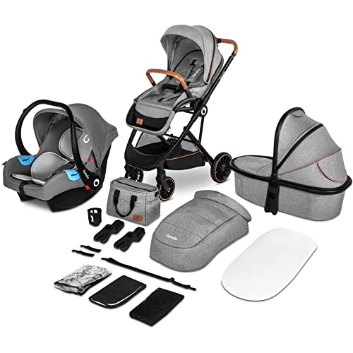 Lionelo Riya 3in1 Kinderwagen mit Babyschale – Grau