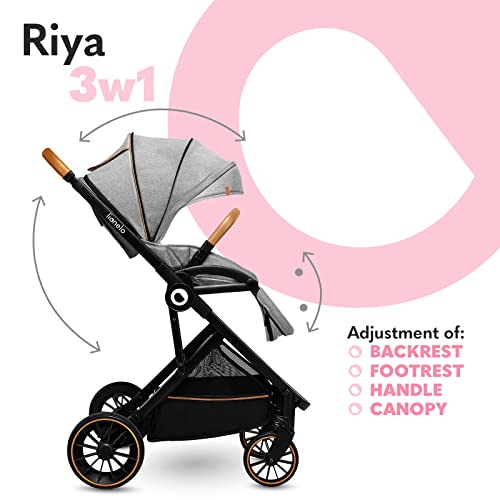 Lionelo Riya 3in1 Kinderwagen mit Babyschale – Grau