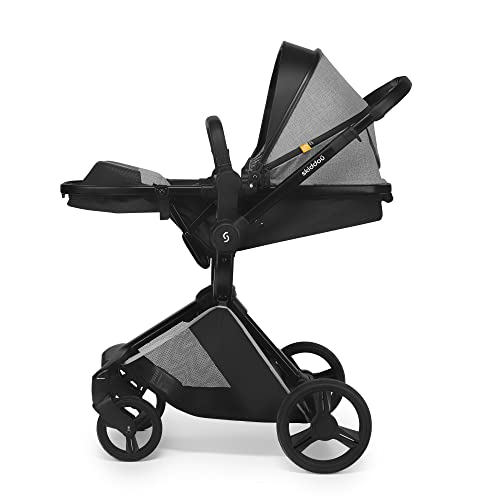 Skiddoü Nasjo 2in1 Kinderwagen mit Babywanne – Hellgrau