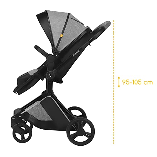 Skiddoü Nasjo 2in1 Kinderwagen mit Babywanne – Hellgrau