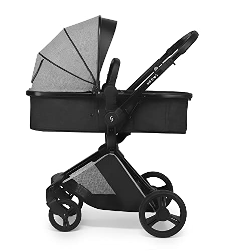 Skiddoü Nasjo 2in1 Kinderwagen mit Babywanne – Hellgrau