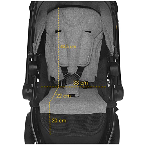 Skiddoü Nasjo 2in1 Kinderwagen mit Babywanne – Hellgrau