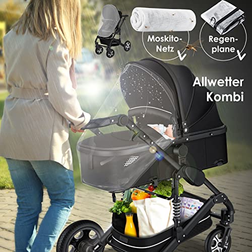 KESSER® Loops 3in1 Kombikinderwagen – Schwarz