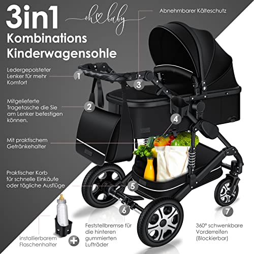KESSER® Loops 3in1 Kombikinderwagen – Schwarz