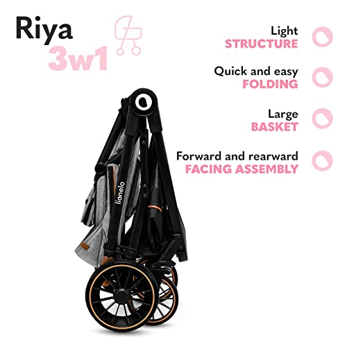 Lionelo Riya 3in1 Kinderwagen mit Babyschale – Grau