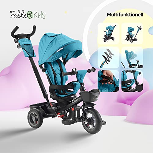 FableKids Noemi 5in1 Dreirad mit Zubehör – Türkis