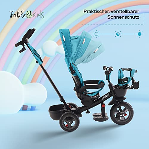 FableKids Noemi 5in1 Dreirad mit Zubehör – Türkis