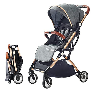 SONARIN Kompakt Buggy – Faltbar mit Gurt – Dunkelgrau