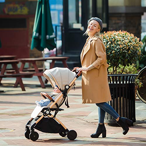 SONARIN Kompakt Buggy – Faltbar mit Gurt – Dunkelgrau