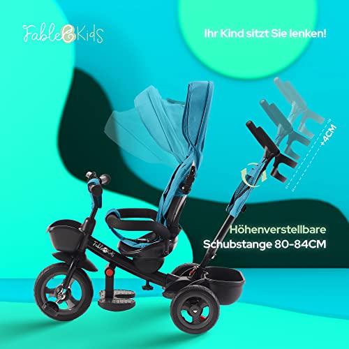 FableKids Noemi 5in1 Dreirad mit Zubehör – Türkis