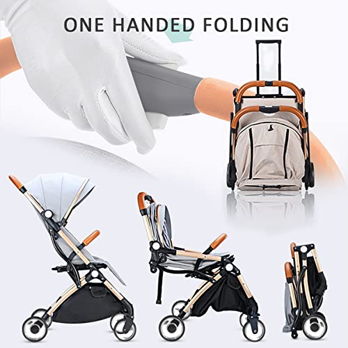 SONARIN Kompakt Buggy – Faltbar mit Gurt – Dunkelgrau